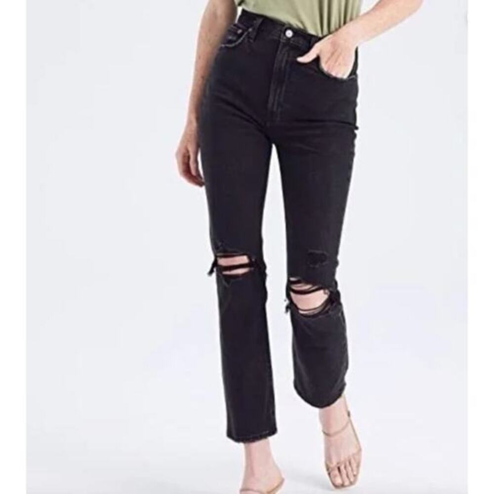 Abercrombie & Fitch Ankle Straight Jean Ultra High Rise Black Size 30